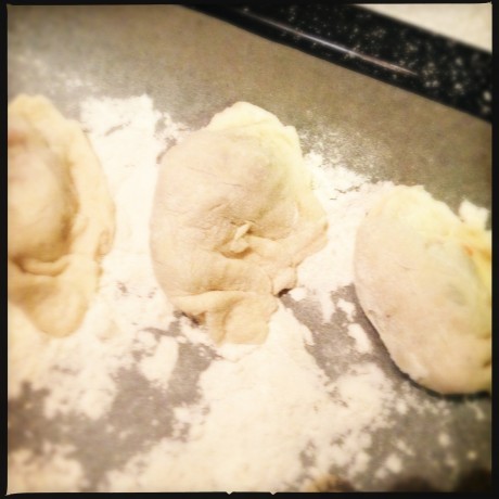 Det är svårt att göra dumplings. Mina såg ut som noshörningen Nelson.