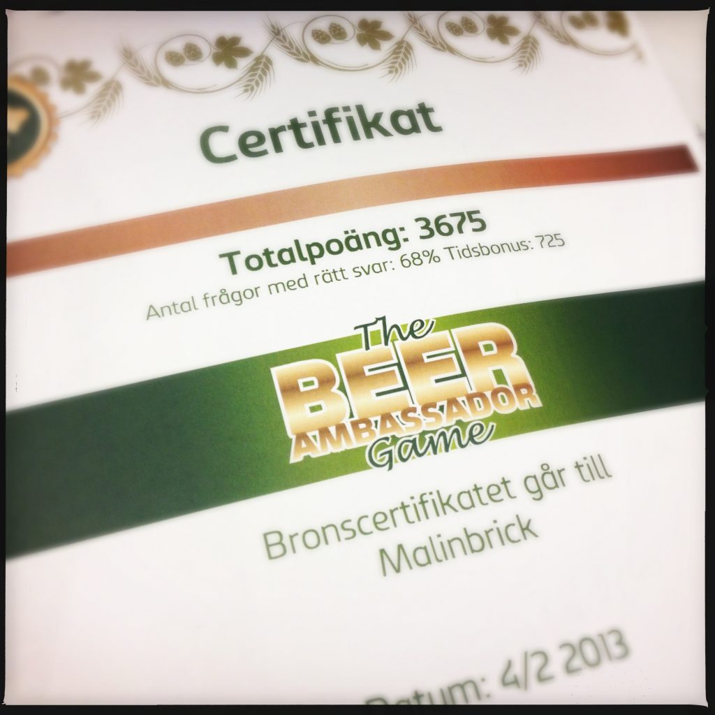 Carlsbergs nya ölspel. Vinn ett certifikat.