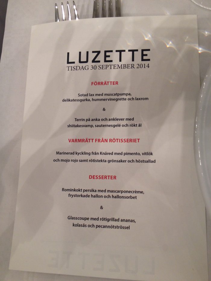 Lunchen på Luzette.