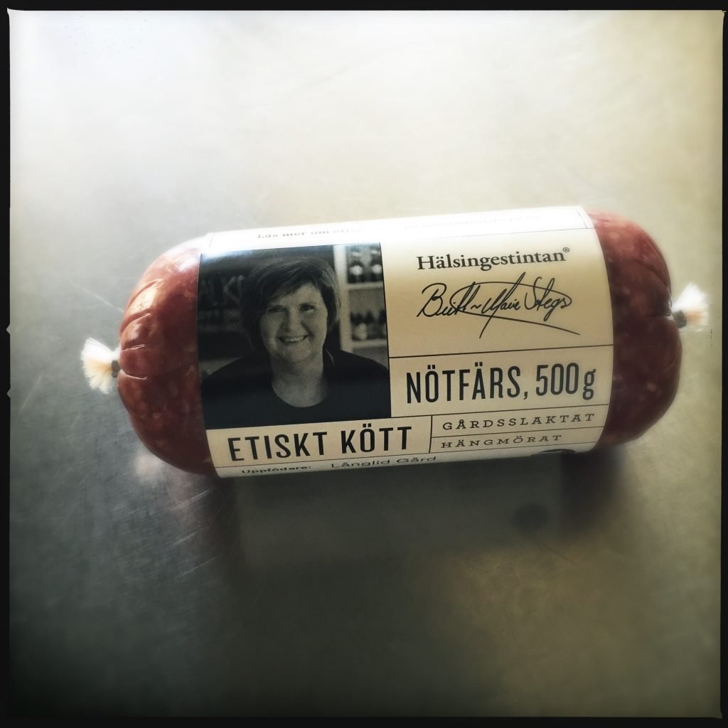 Köttfärs i rullpack från Hälsingestintan.