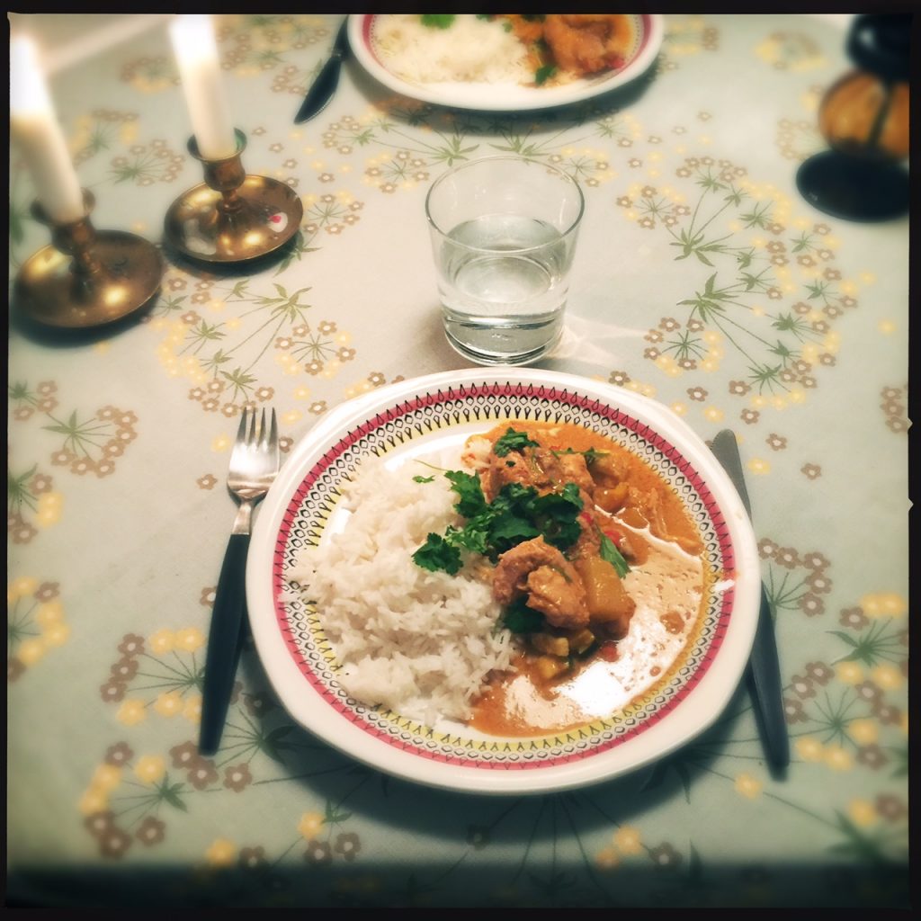 Recept på indisk curry i slow cooker.