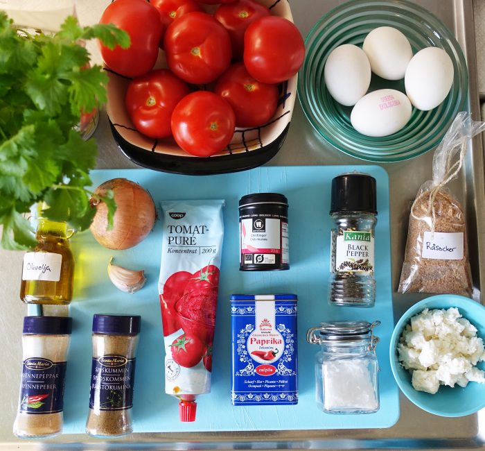Typiskt vanliga ingredienser.