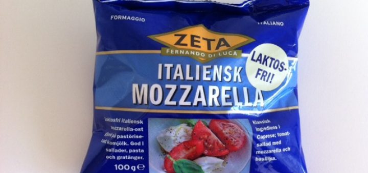 Laktosfri mozzarella från Zeta hurra!!!