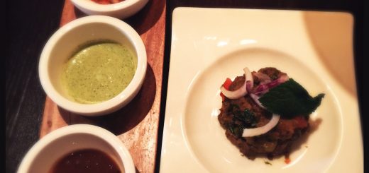 En av tapasrätterna, Pudina lamb kebab.