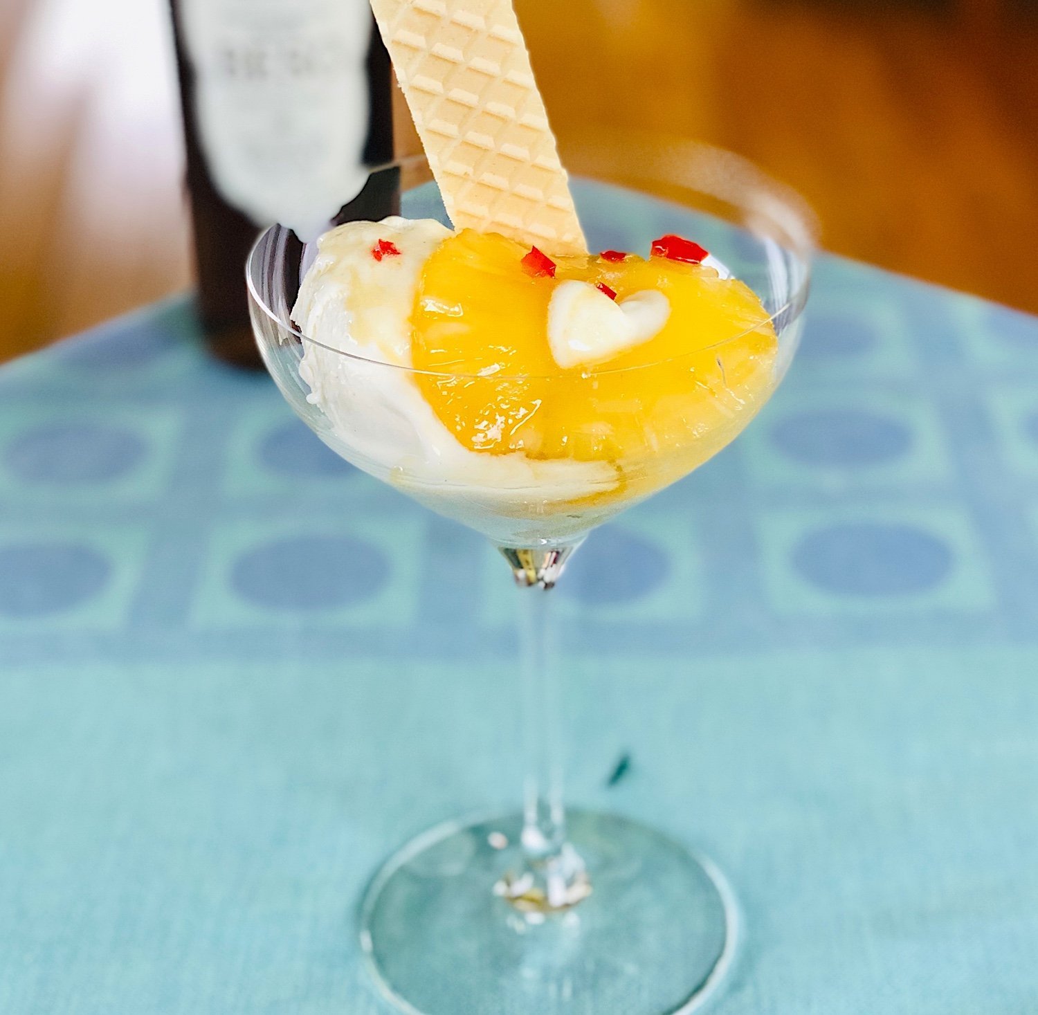 Flamberad ananas med chili