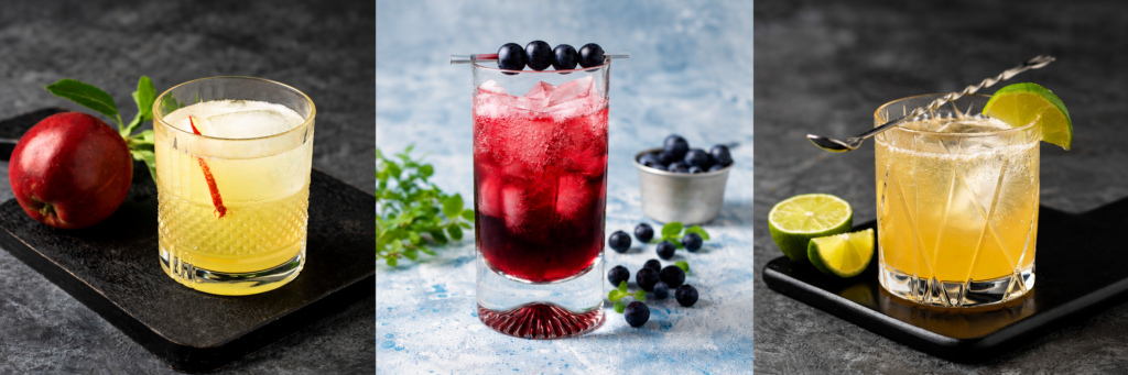 Här är några av drinkarna jag gjort för Infused Liquid. Foto: Ulrika Pousette